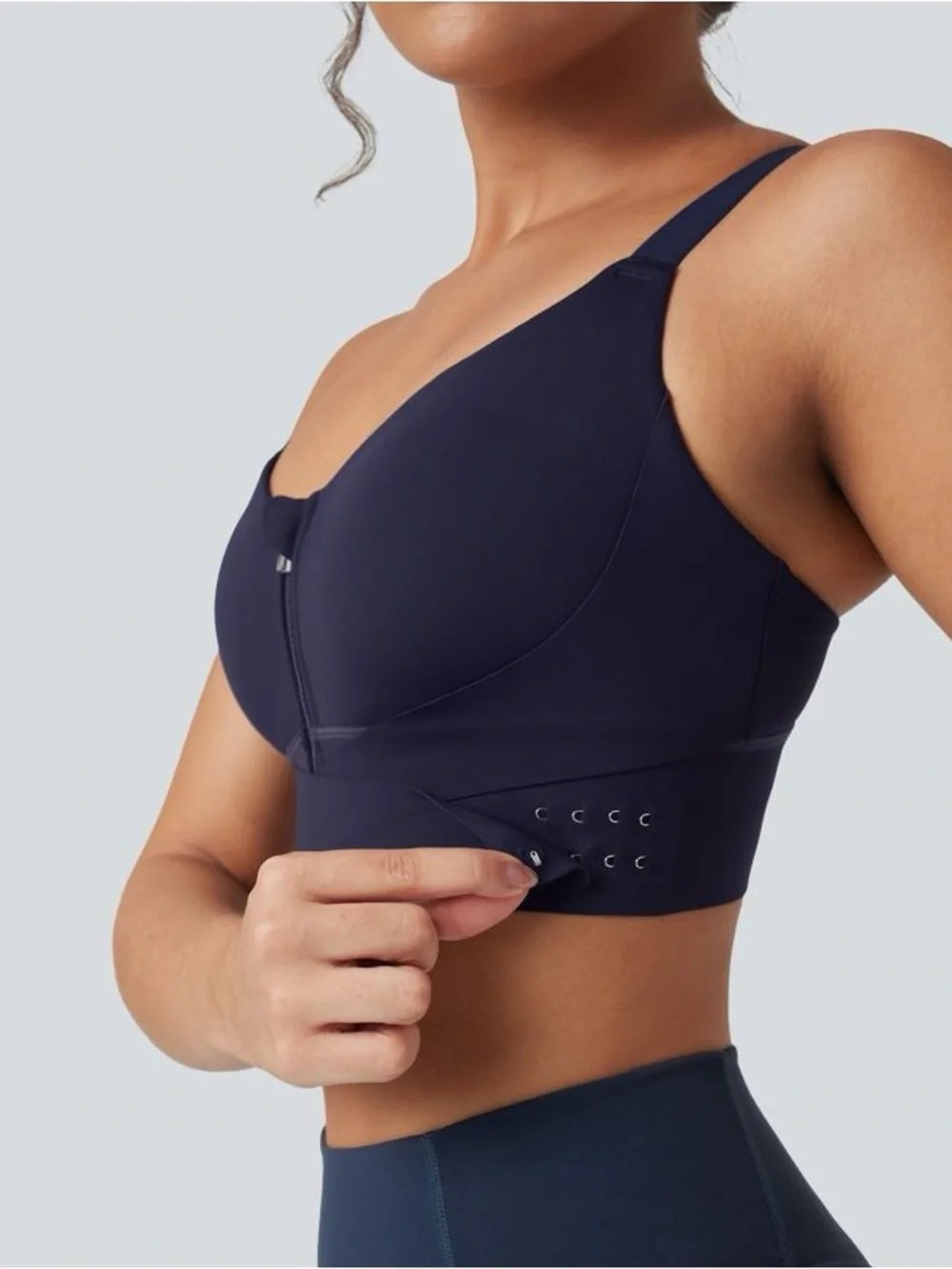 Halara SpeedWave™ Medium Support Push Up Zipper Adjustable Sports Bra large